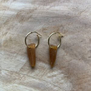 Basic seaglass oorbellen (bruin)