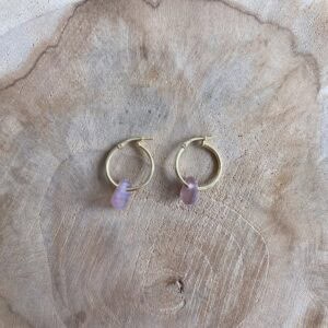 Basic seaglass oorbellen lichtpaars seaglass