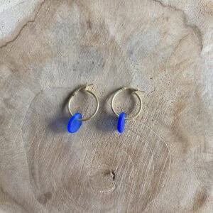 Basic seaglass oorbellen kobalt seaglass